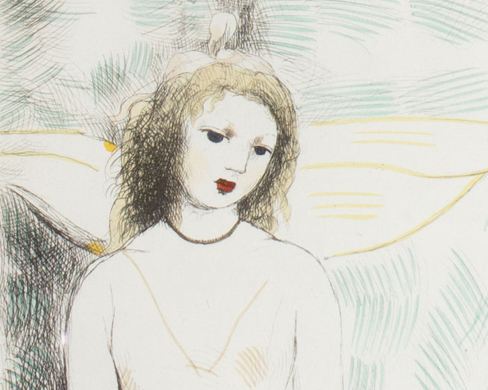 Marie Laurencin “Young Girl with a Guitar” Hand-Colored Etching