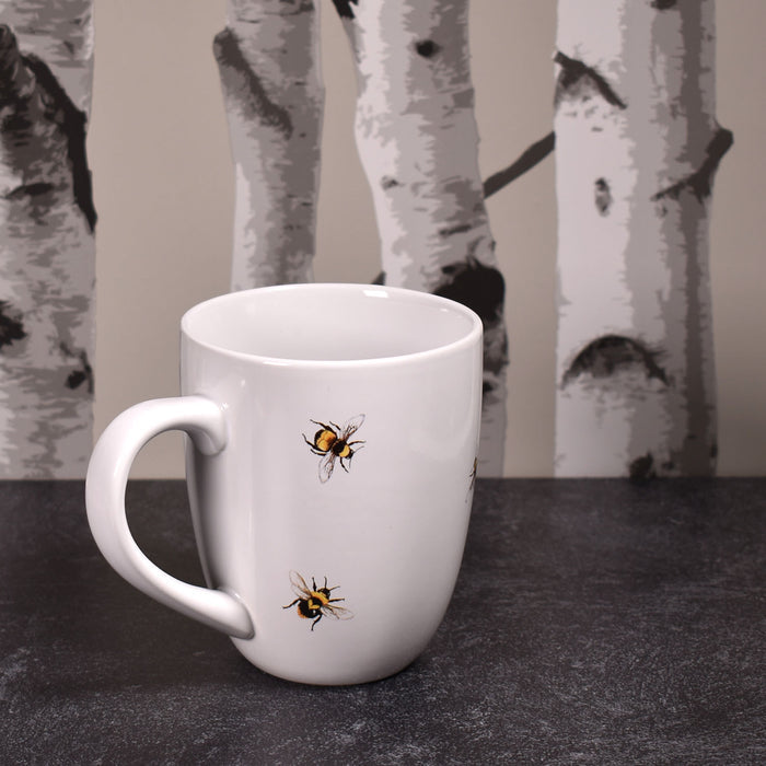 Mary Lake-Thompson Scattered Bees 16-ounce Stoneware Mug with Save the Bees Box