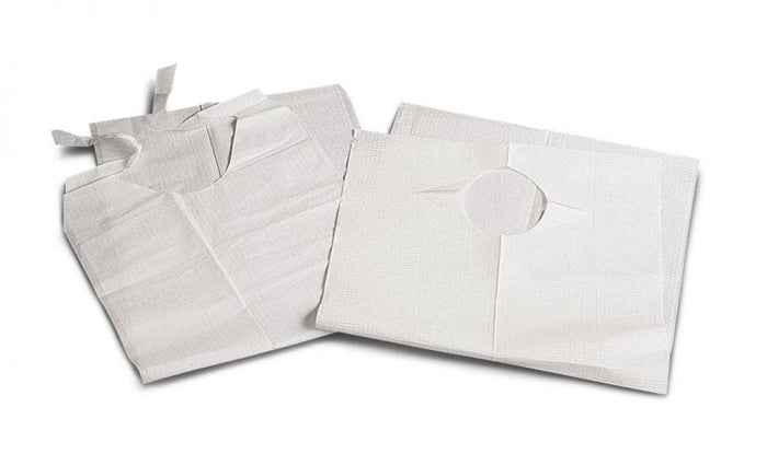 Medline Disposable Slip-On Adult Bibs: White, 150 Count 96847205