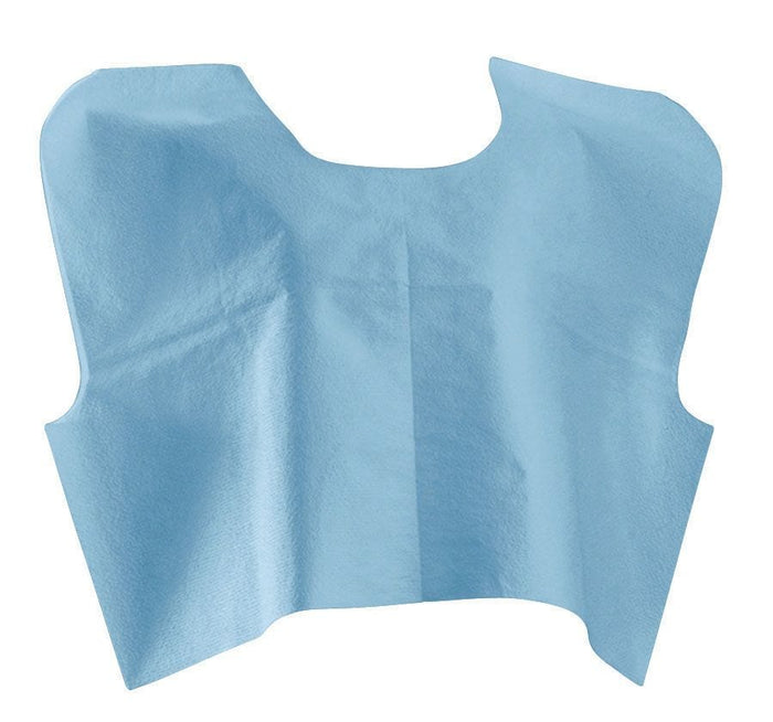 Medline Disposable Tissue / Poly / Tissue Exam Capes Blue 30" W X 21" L -Case of 100