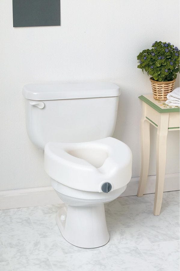 Medline Elevated Locking Toilet Seat, 1 Count