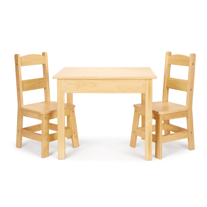 Melissa & Doug Children's Wooden Table & Chairs, Natural (LCI 2427)