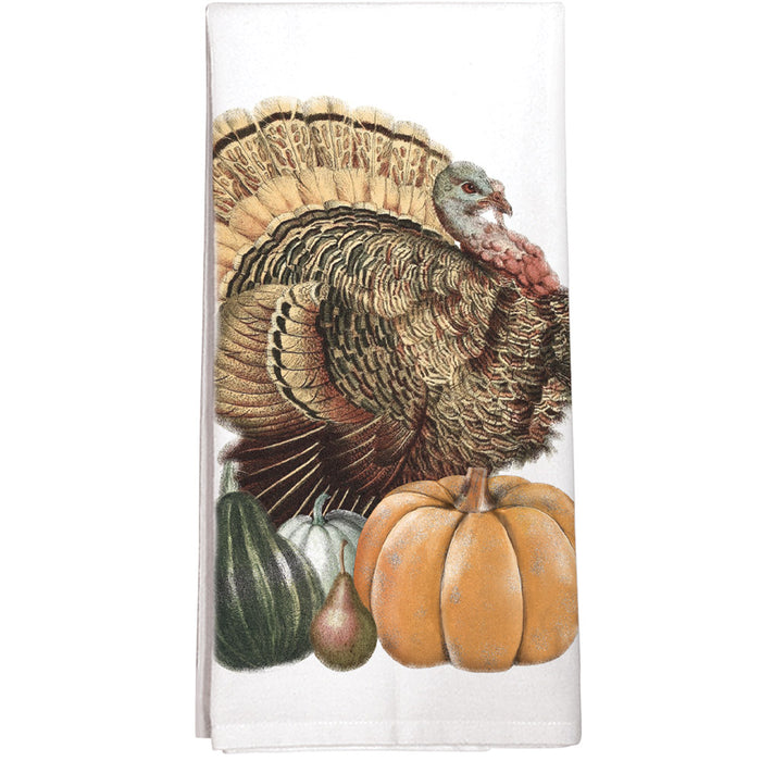 Montgomery Street Turkey Pumpkin Cotton Flour Sack Kitchen Dish Towel