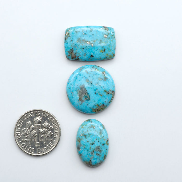 Discover the beauty of Natural Golden Hills Turquoise—prized for its icy blue tones, golden matrix, and exceptional quality. Ideal for artisan jewelry designs.