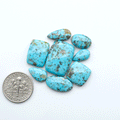 Nacozari turquoise cabochons are striking gemstones known for their vibrant blue to greenish-blue colors often with, unique b