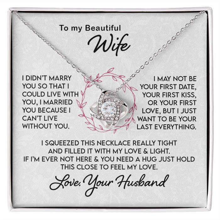 Necklace Gift for Wife - I Can't Live Without You Necklace B09WLF9MYW