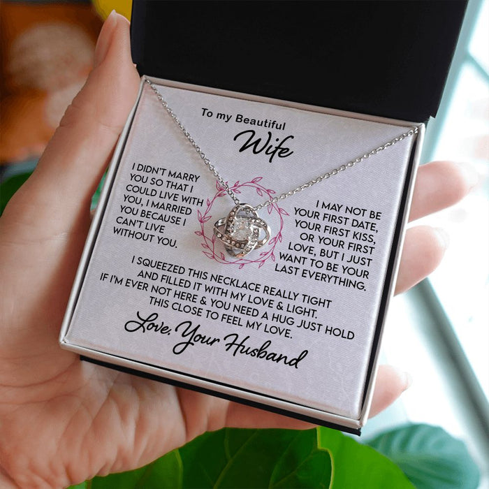 Necklace Gift for Wife - I Can't Live Without You Necklace B09WLF9MYW