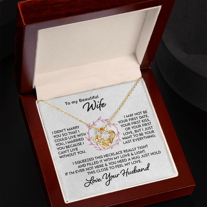Necklace Gift for Wife - I Can't Live Without You Necklace B09WLF9MYW