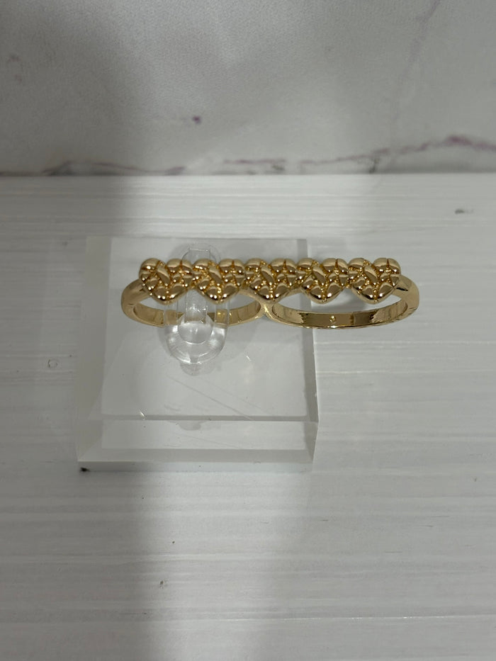Nugget Heart Double Finger Ring
