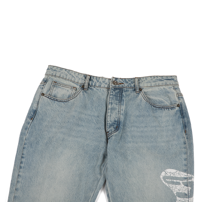OG Logo Flared Denim Printed 'Blue Wash'
