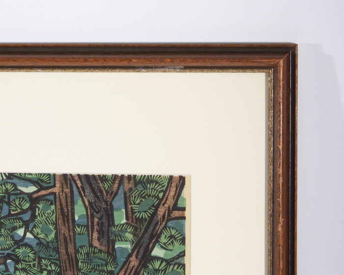 Okiie Hashimoto "Castle Walls No. 5" Japanese Woodblock Print