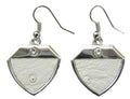 Ostrich Leather Earring - White