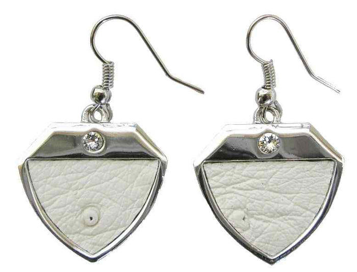 Ostrich Leather Earring - White