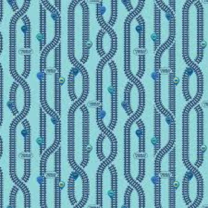 Pillowcase - Thomas the Train Full Steam Ahead Key Locations Aqua Cotton