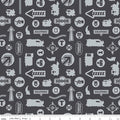 Pillowcase - Thomas the Train Full Steam Ahead Tonal Charcoal Cotton