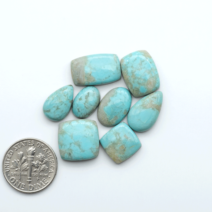 Add a touch of beauty to your collection with our stunning Pilot Mountain Turquoise Cabochons. Perfect for jewelry making each piece is truly one-of-a-kind.