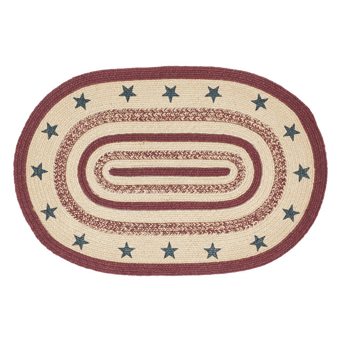 Potomac Jute Rug Oval Stencil Stars 24x36