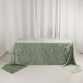 Green velvet tablecloth draped elegantly on a table