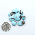 Enhance your jewelry designs with Pressed Turquoise Nugget Cabochons. Crafted from composite materials they add a captivating touch to your creations.