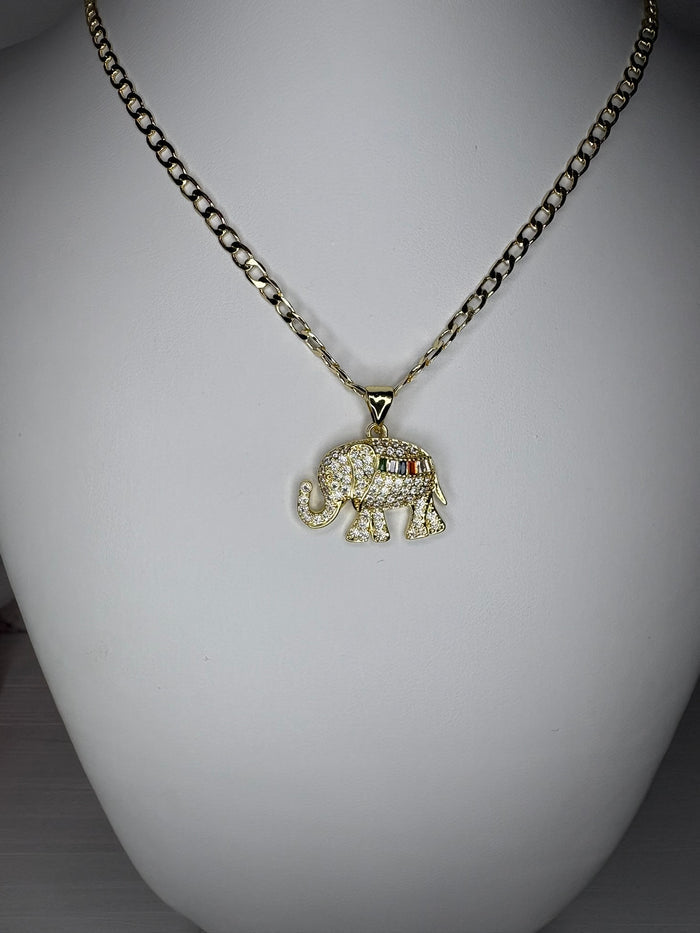 Rainbow Elephant Necklace