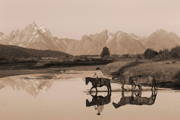 River Crossing II Sepia by Robert Dawson