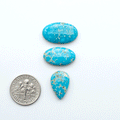 Sierra Bella Turquoise cabochons feature rich blue-green color and natural matrix variation. Ideal for silversmiths, jewelers, and custom jewelry designs.