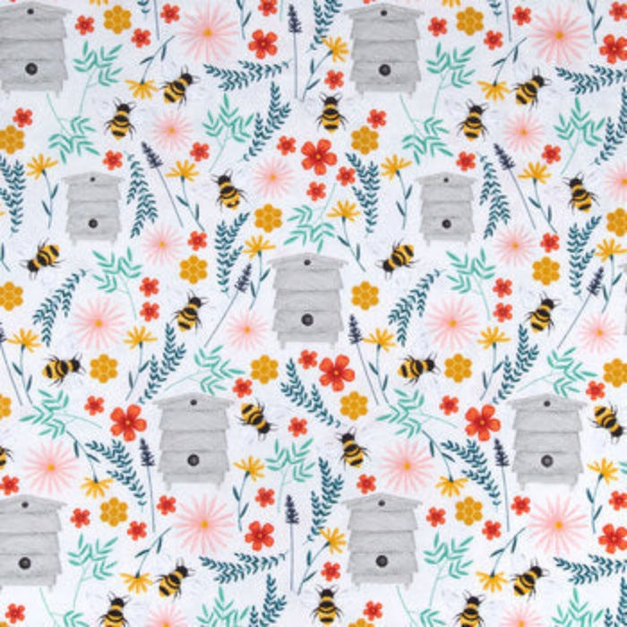 Single Layer Cotton Blanket - Bee Happy Calico Cotton