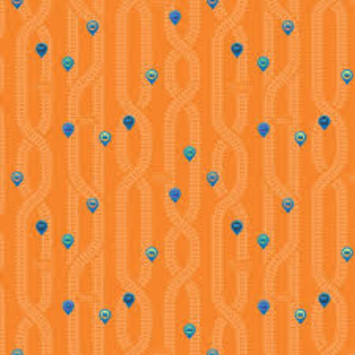 Single Layer Cotton Blanket - Thomas the Train Full Steam Ahead Key Locations Orange Cotton