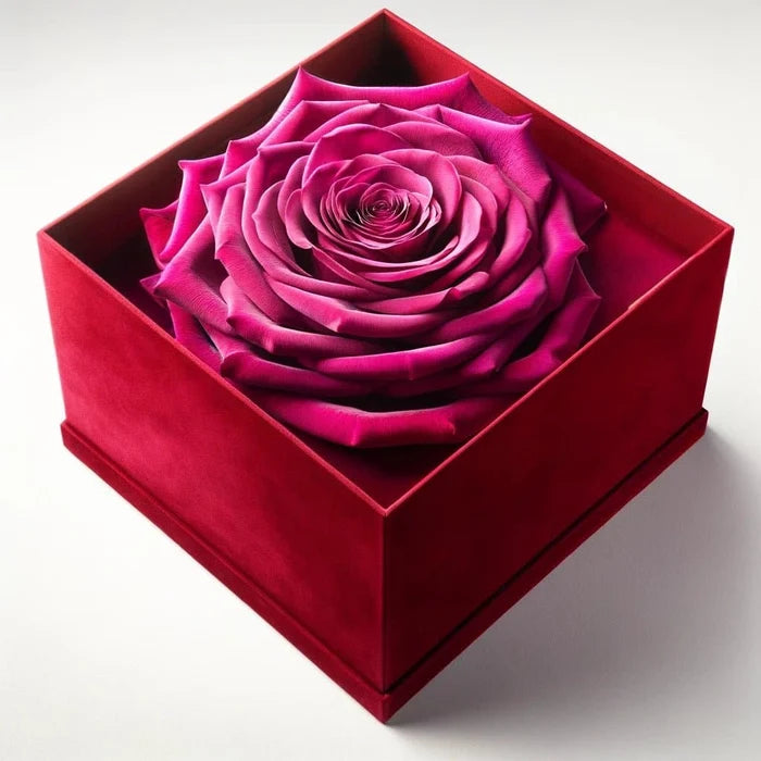 Single Magenta Rose Velvet Majesty - Imaginary Worlds