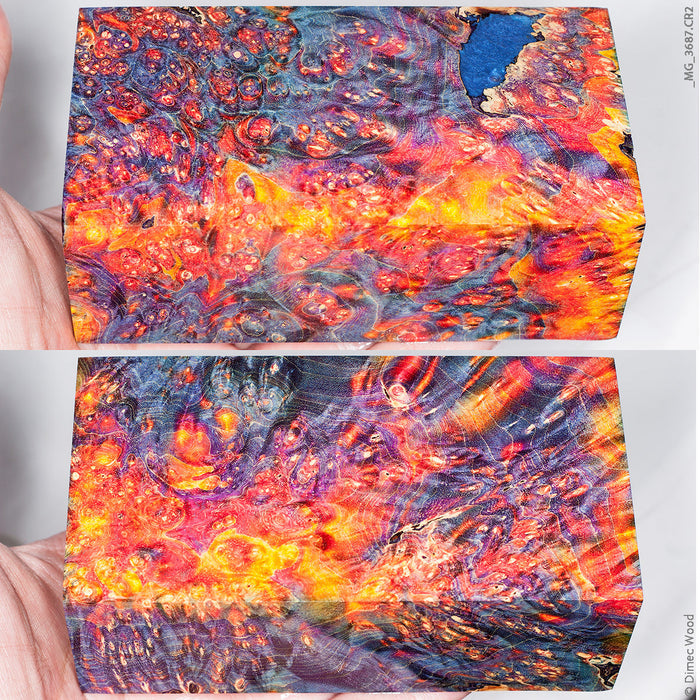 Stabilized box elder burl wood block
