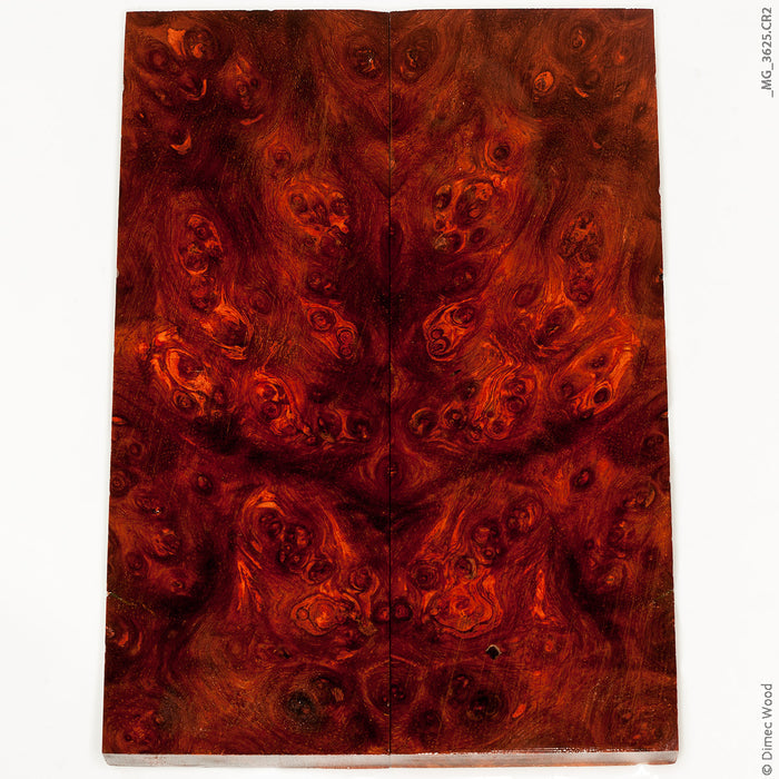 Stabilized red amboyna burl wood panels