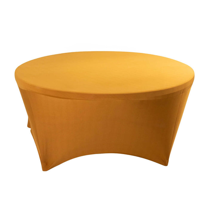 Round yellow table cover for events or parties