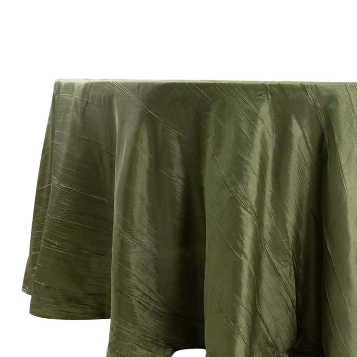 Olive green tablecloth draped elegantly on a table