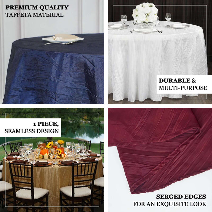 Premium quality taffeta tablecloth in various colors and designs for elegant dining.