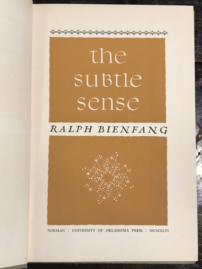 THE SUBTLE SENSE: KEY TO THE WORLD OF ODORS, Bienfang 1st/1st 1946 HC/DJ