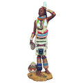 Themba Ndebele Woman African Figurine Bronze Hand Painted Sculpture