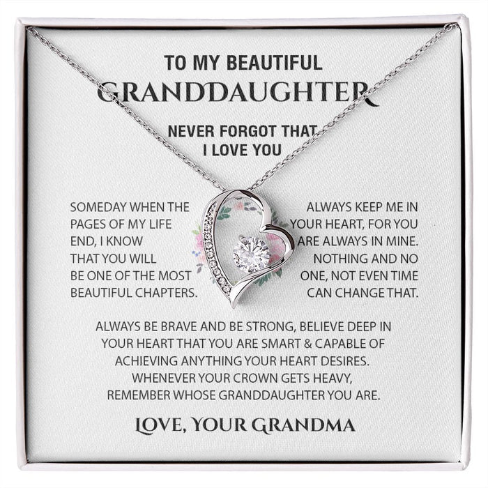 To My Beautiful Granddaughter Love Knot Necklace From Grandma - Nothing And No One, Not Even Time Can Change That