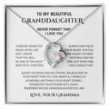 To My Beautiful Granddaughter Love Knot Necklace From Grandma - Nothing And No One, Not Even Time Can Change That