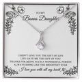 To My Bonus Daughter, Bonus Daughter Gift, Alluring Beauty Necklace, 14k White Gold Gift JWSN110762
