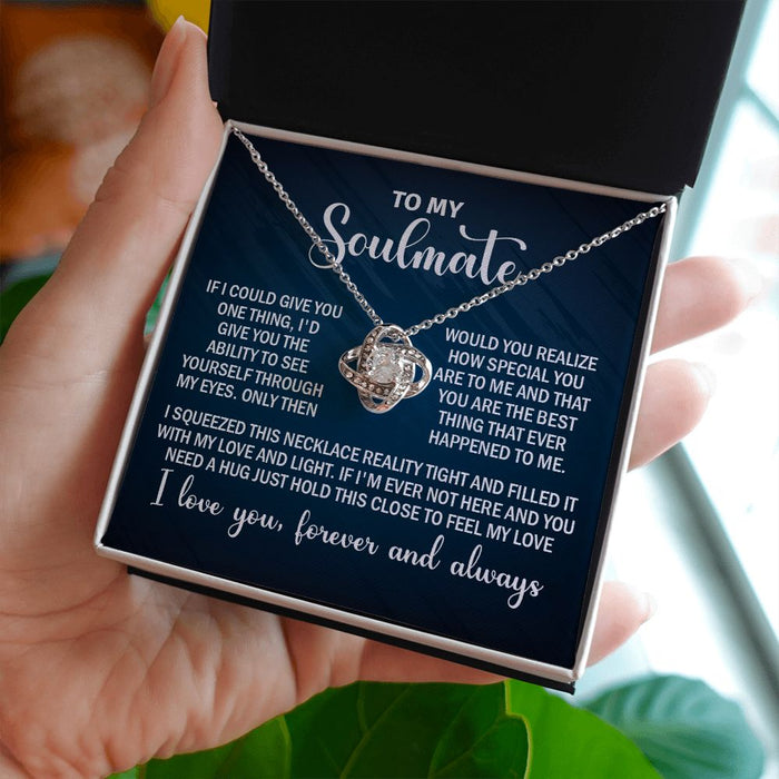To My Soulmate Necklace Gift for Her on Anniversary, Birthday, Christmas, New Year