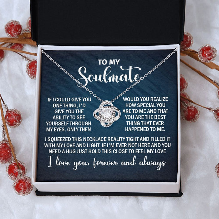 To My Soulmate Necklace Gift for Her on Anniversary, Birthday, Christmas, New Year