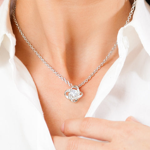 To My Wife Love Knot Necklace Wife Birthday Gift Ideas, Necklace For Wife From Husband, Message Card and Gift Box
