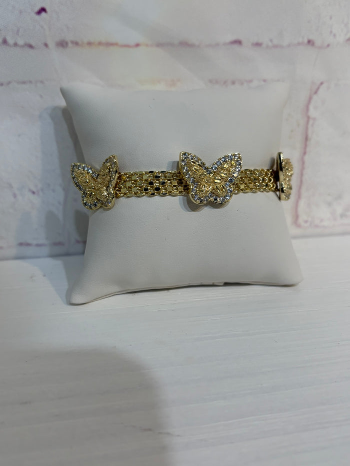 Triple Butterfly Diamond Bracelet