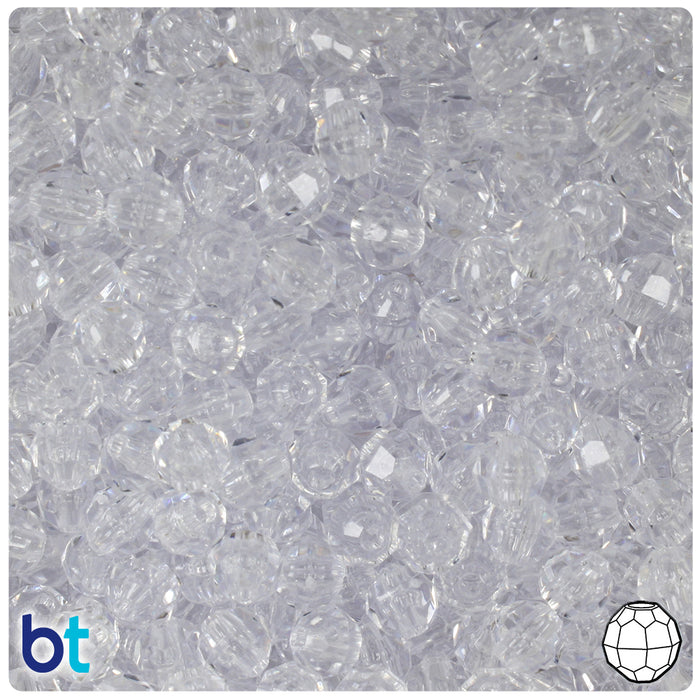 Wholesale Case 6mm Faceted Round Plastic Beads - Transparent