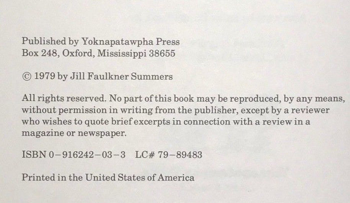WILLIAM FAULKNER - MISSISSIPPI POEMS, LIMITED ED 301/500, 1979 - SIGNED