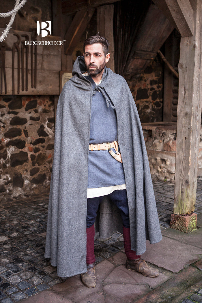Wool Hooded Cloak Hibernus Grey-GoblinSmith