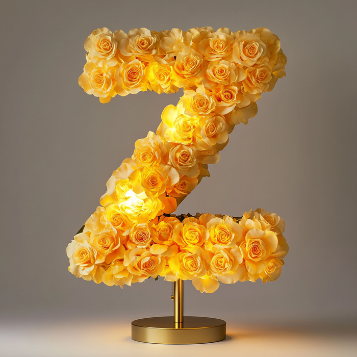 Zeus Yellow Rose Letter Z Lamp